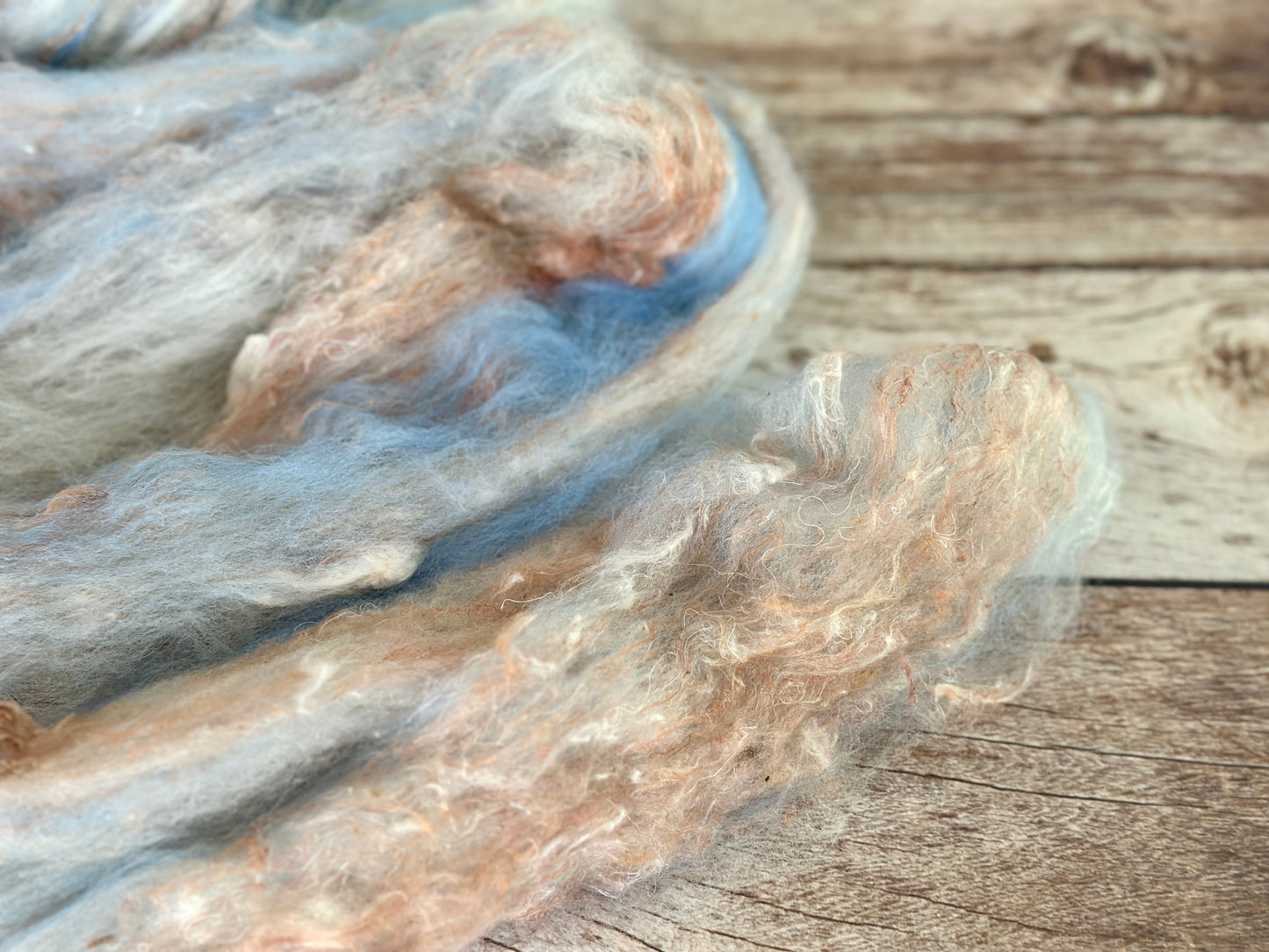 Blue and Tan Roving