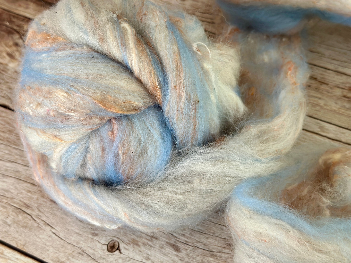 Blue and Tan Roving