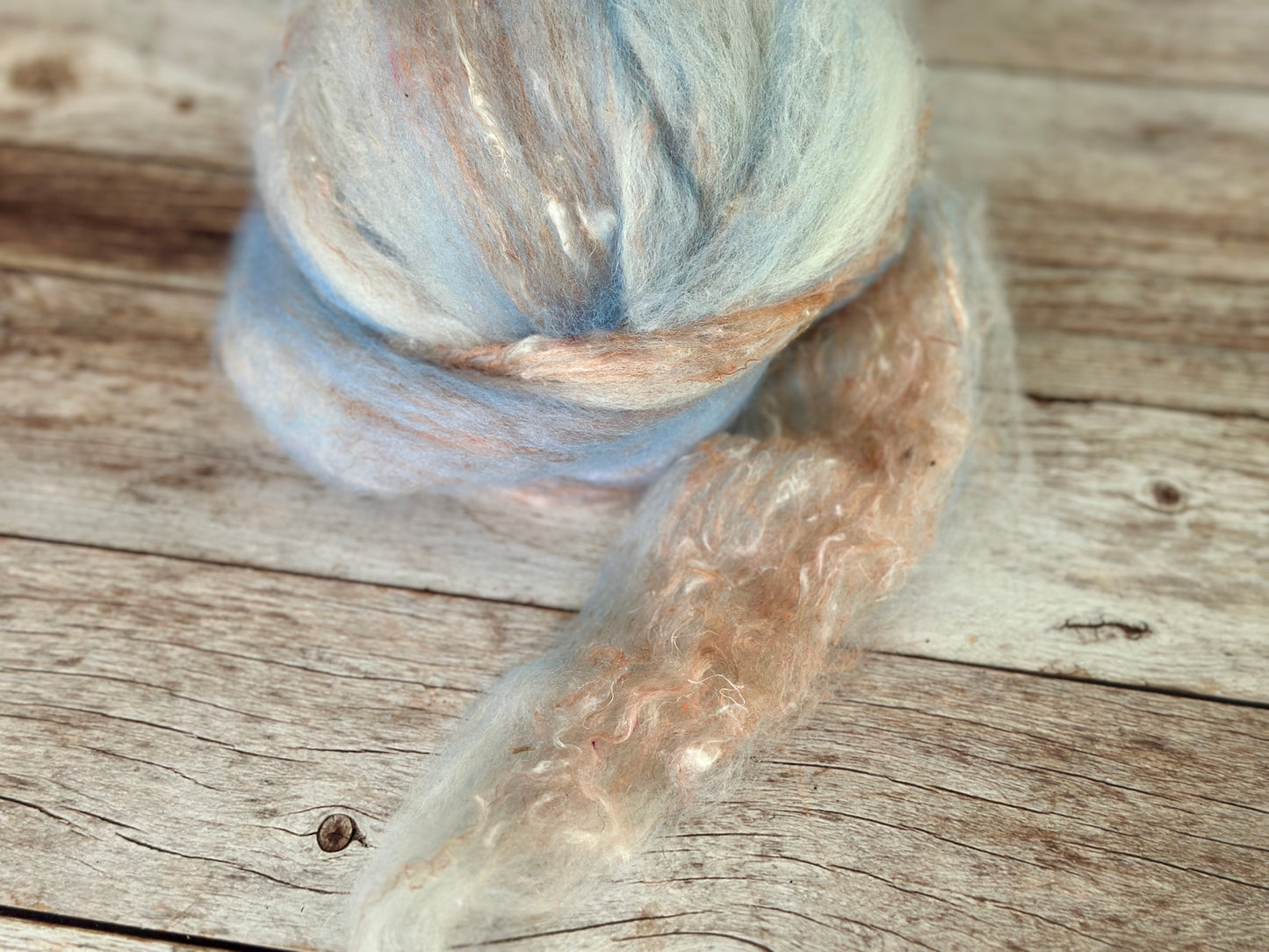 Blue and Tan Roving
