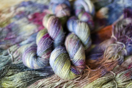 Ice Dyed OOAK #1 Hand Dyed Yarn