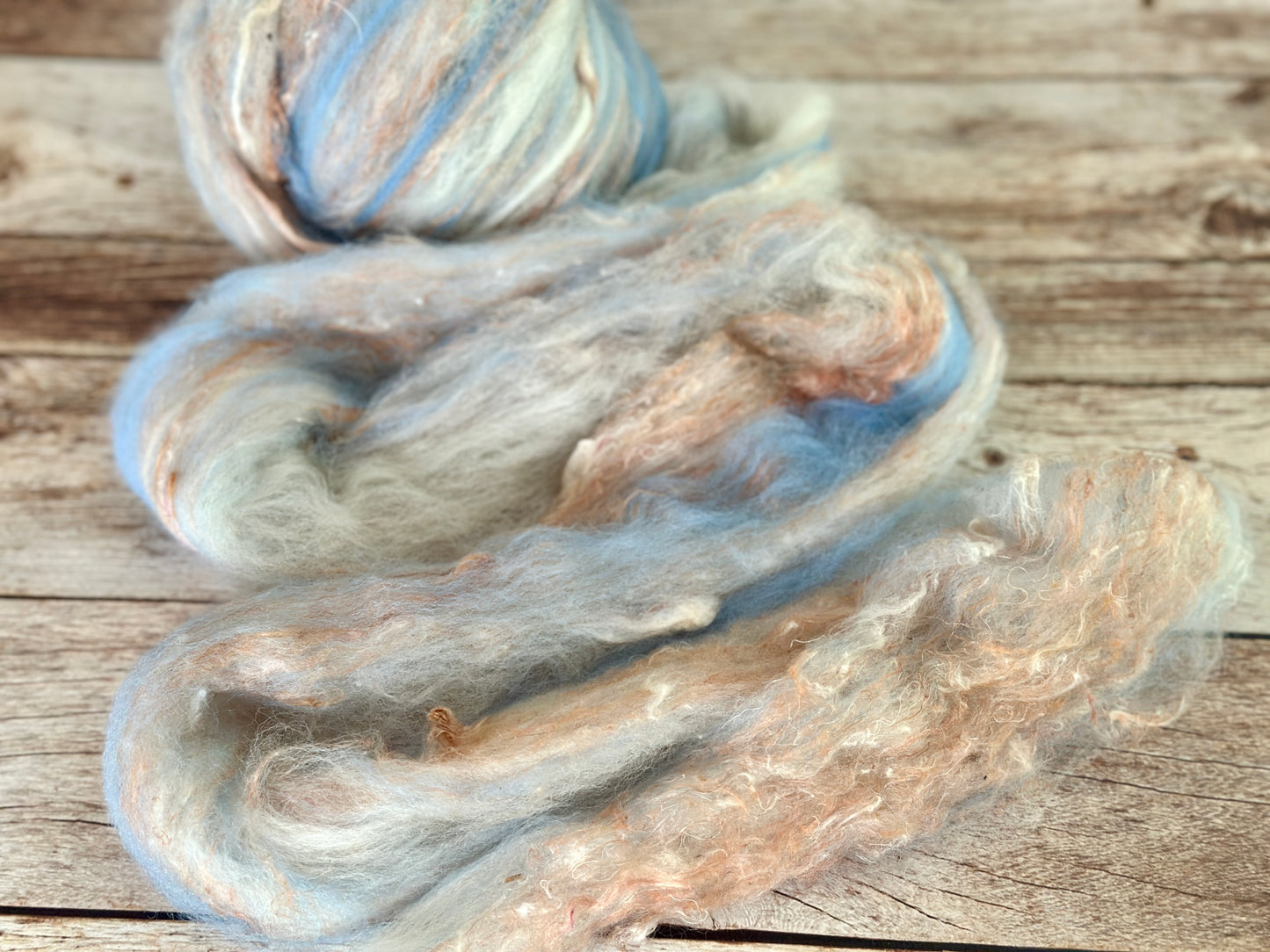 Blue and Tan Roving