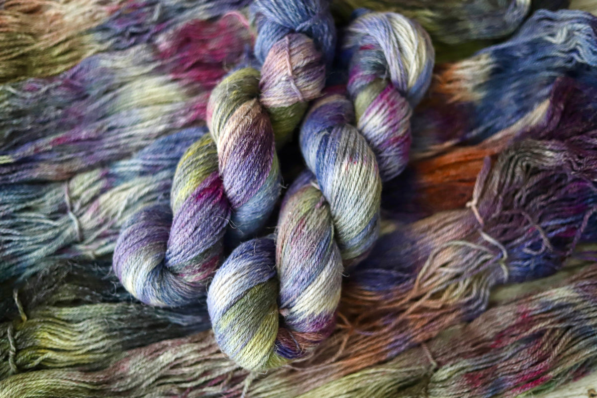 Ice Dyed OOAK #1 Hand Dyed Yarn