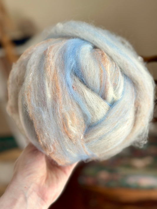 Blue and Tan Roving