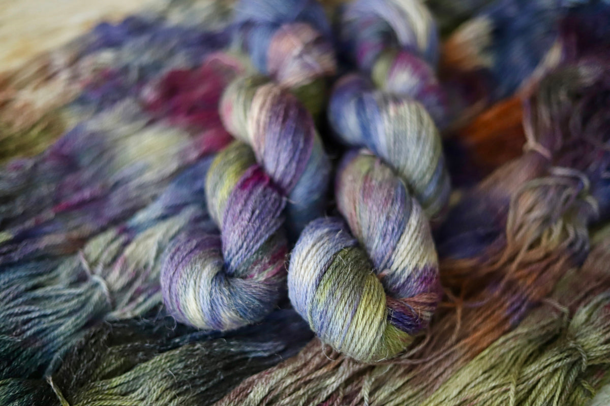 Ice Dyed OOAK #1 Hand Dyed Yarn