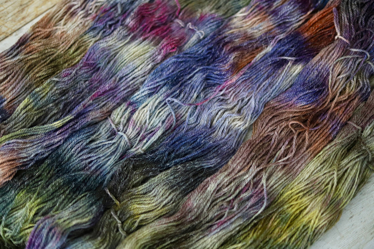 Ice Dyed OOAK #1 Hand Dyed Yarn