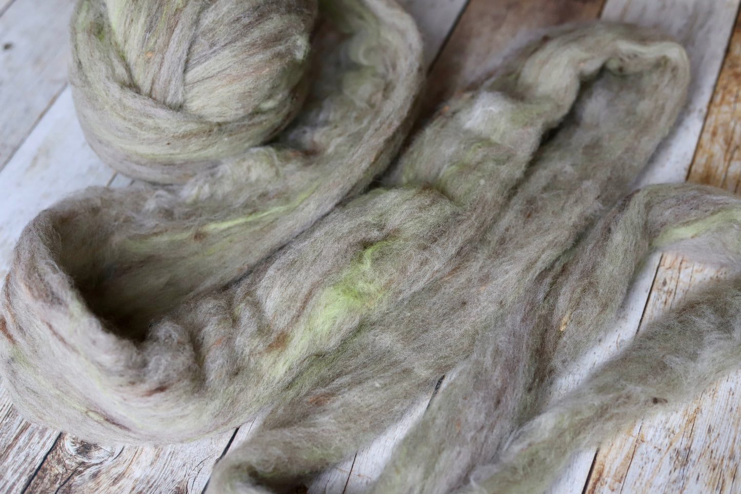 Green Romeldale CVM Wool Roving