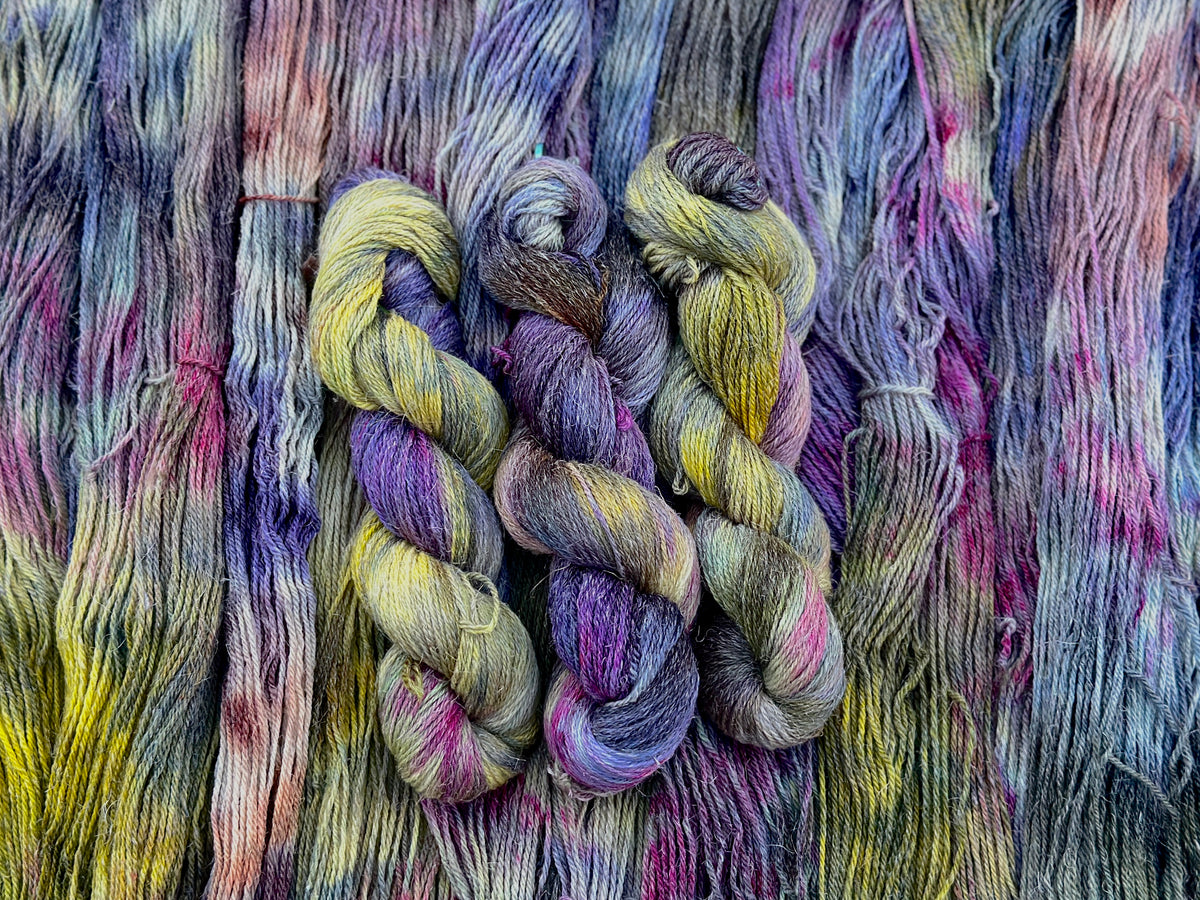 Ice Dyed OOAK #1 Hand Dyed Yarn